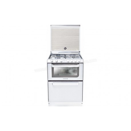 COMBINE FOUR/PLAQUE GAZ LAVE-VAISSELLE ROSIERES - 4 FOYERS - BLANC - TRG60RB/NG